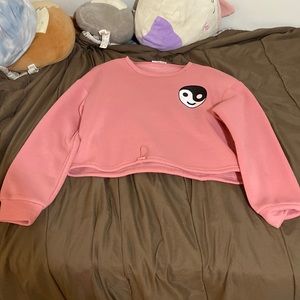 light pink cropped sweatshirt